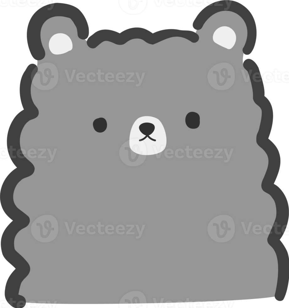 Cute bear cartoon flat illustration png