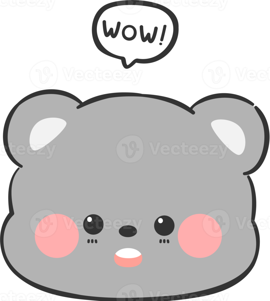 cute bear head cartoon element png