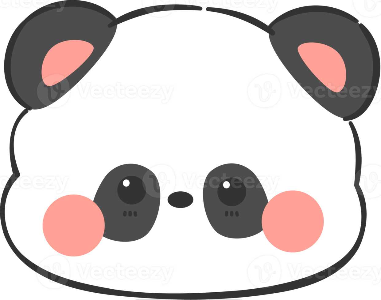 schattig panda beer hoofd tekenfilm element png