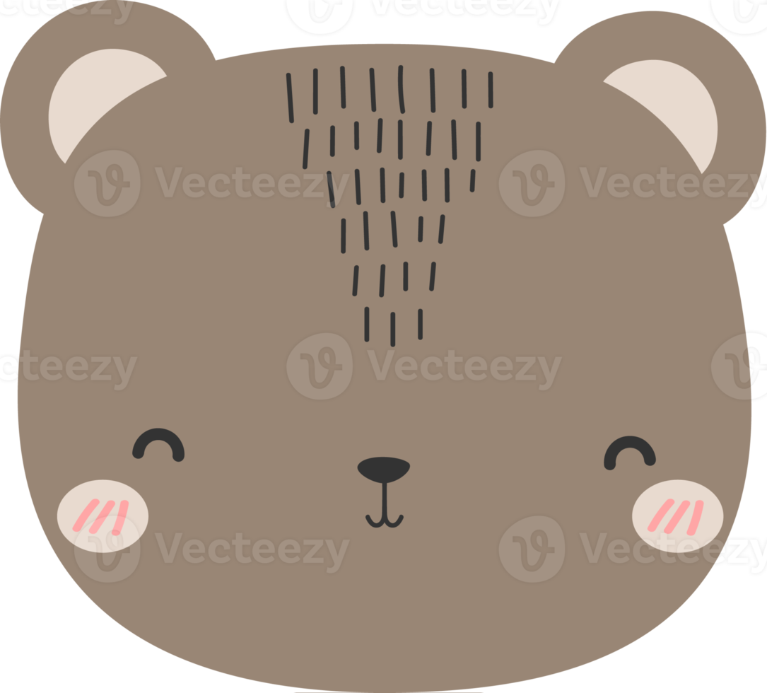 cute bear head cartoon element png