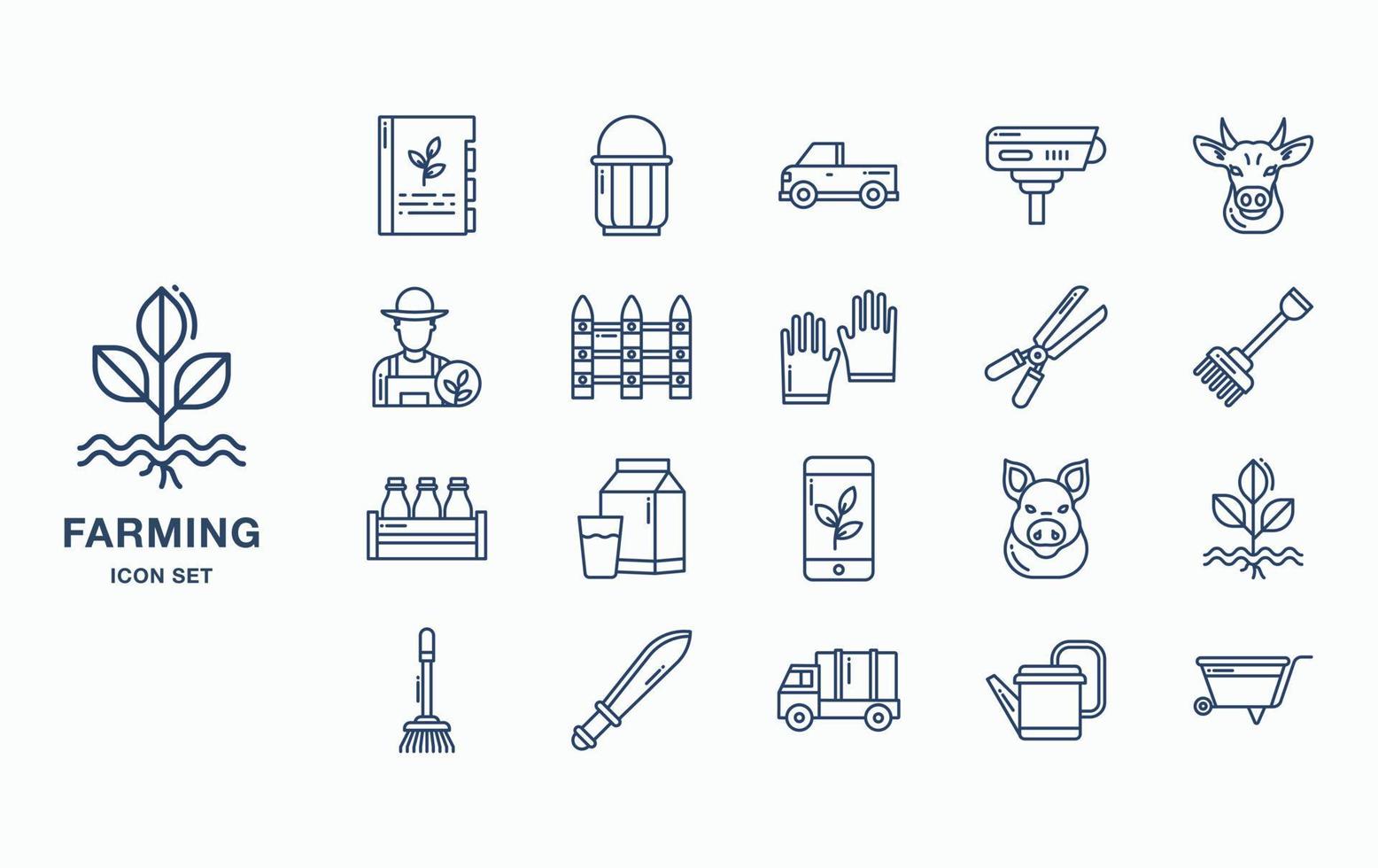 Farming and cultivation icon set vector