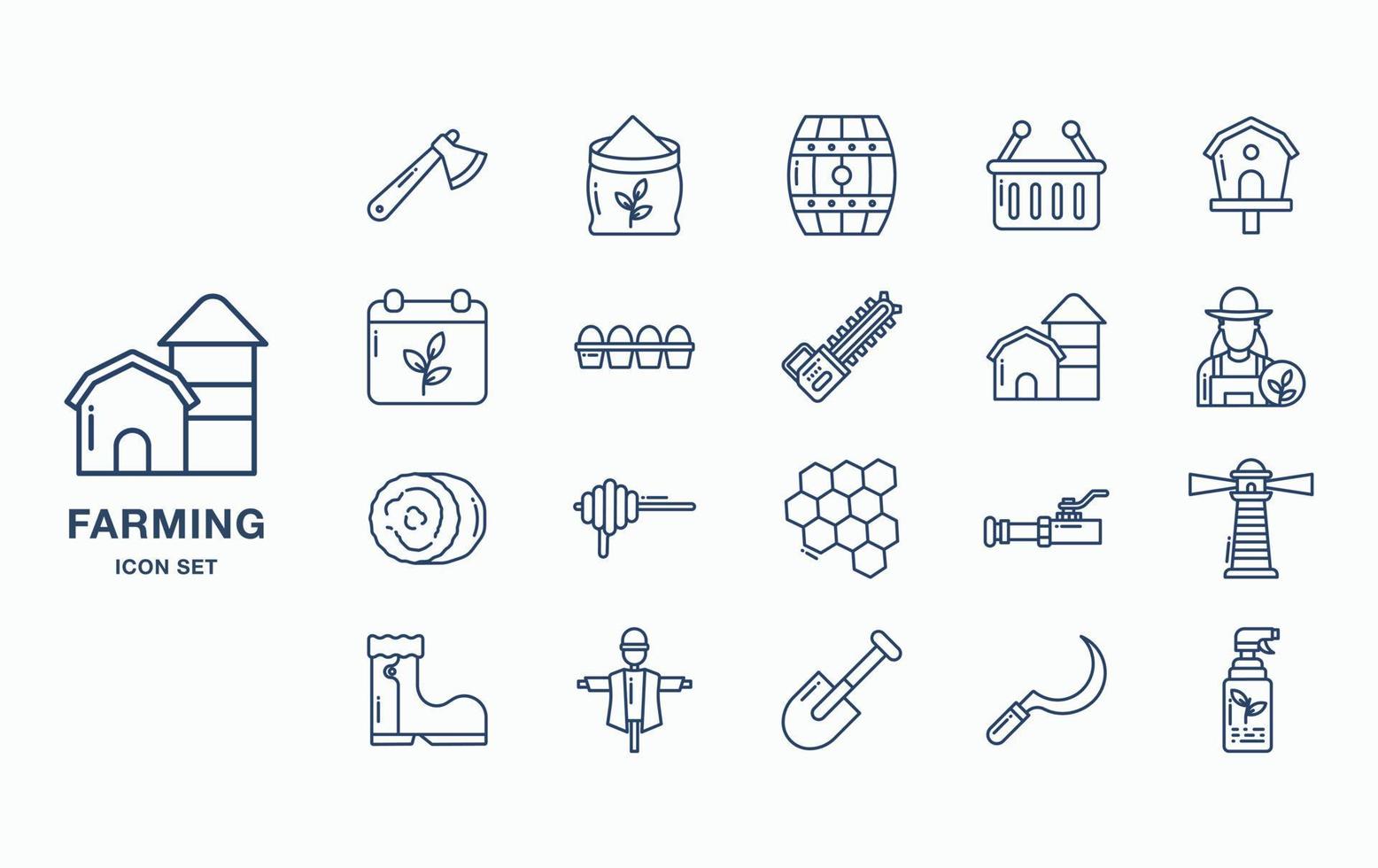 Farming and cultivation icon set vector
