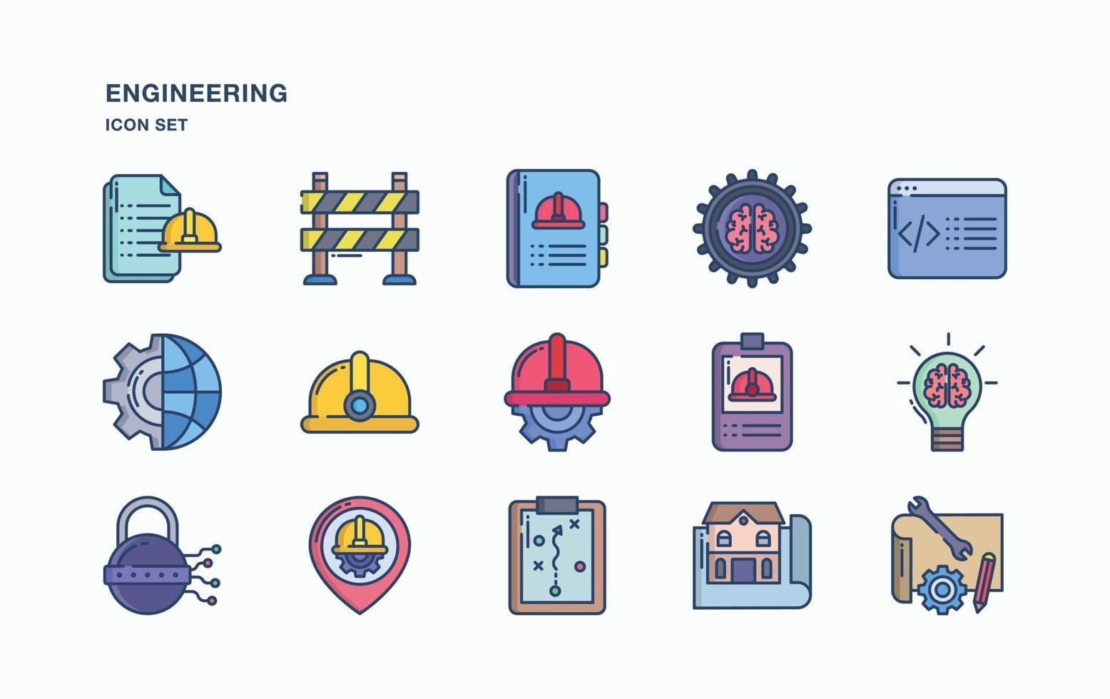 Engineering and services icon set vector