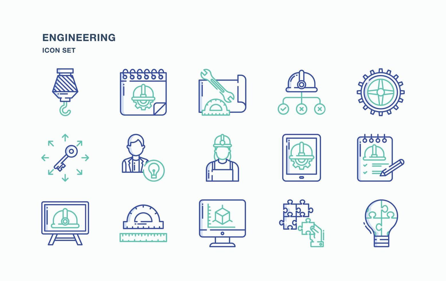 Engineering and services icon set vector