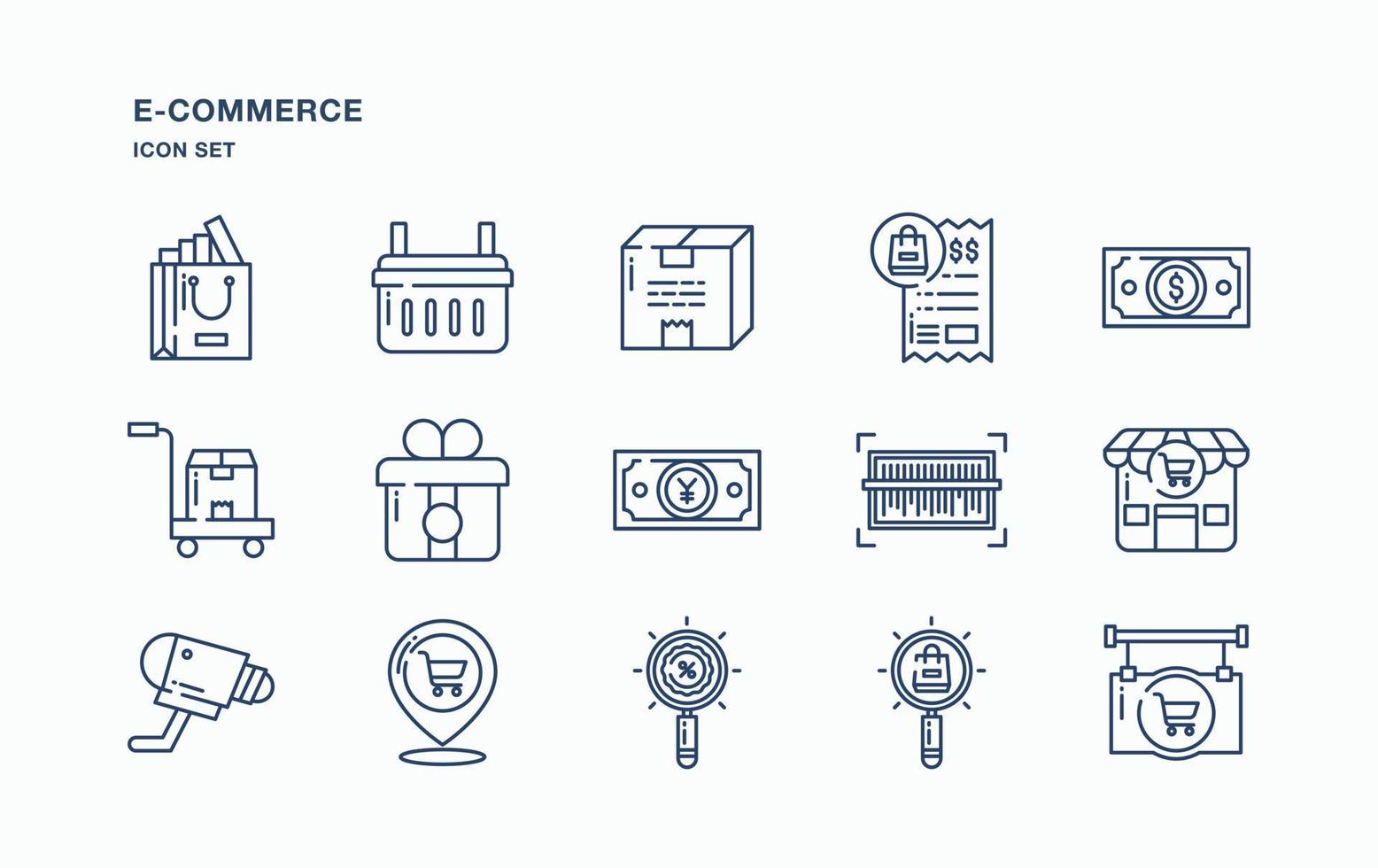 E-Commerce and online sale icon set vector