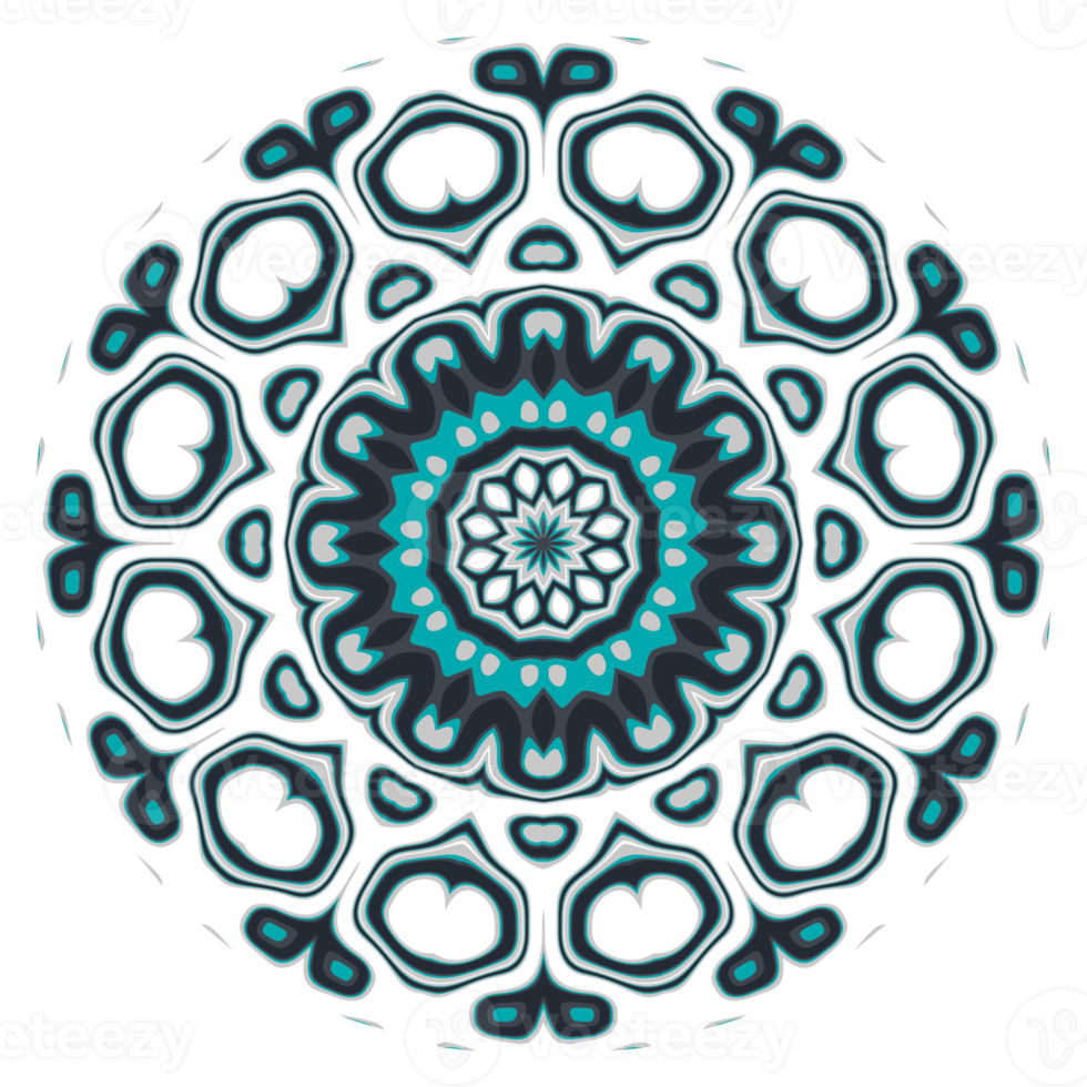 Mandala pattern ornament with circle shape png