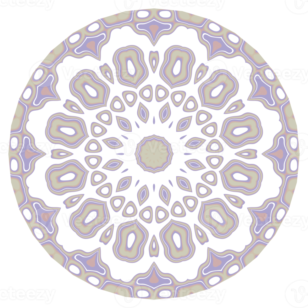 Mandala pattern ornament with round shape png