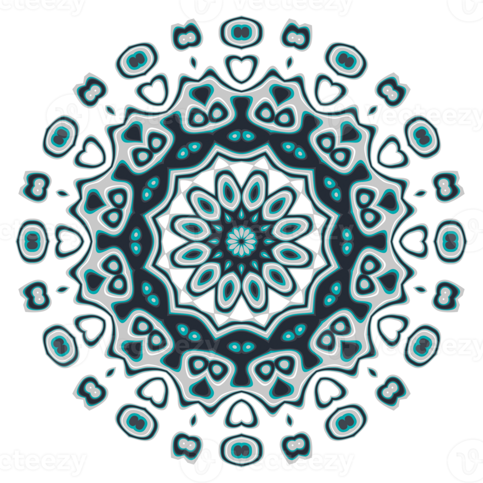 Mandala pattern ornament with circle shape png