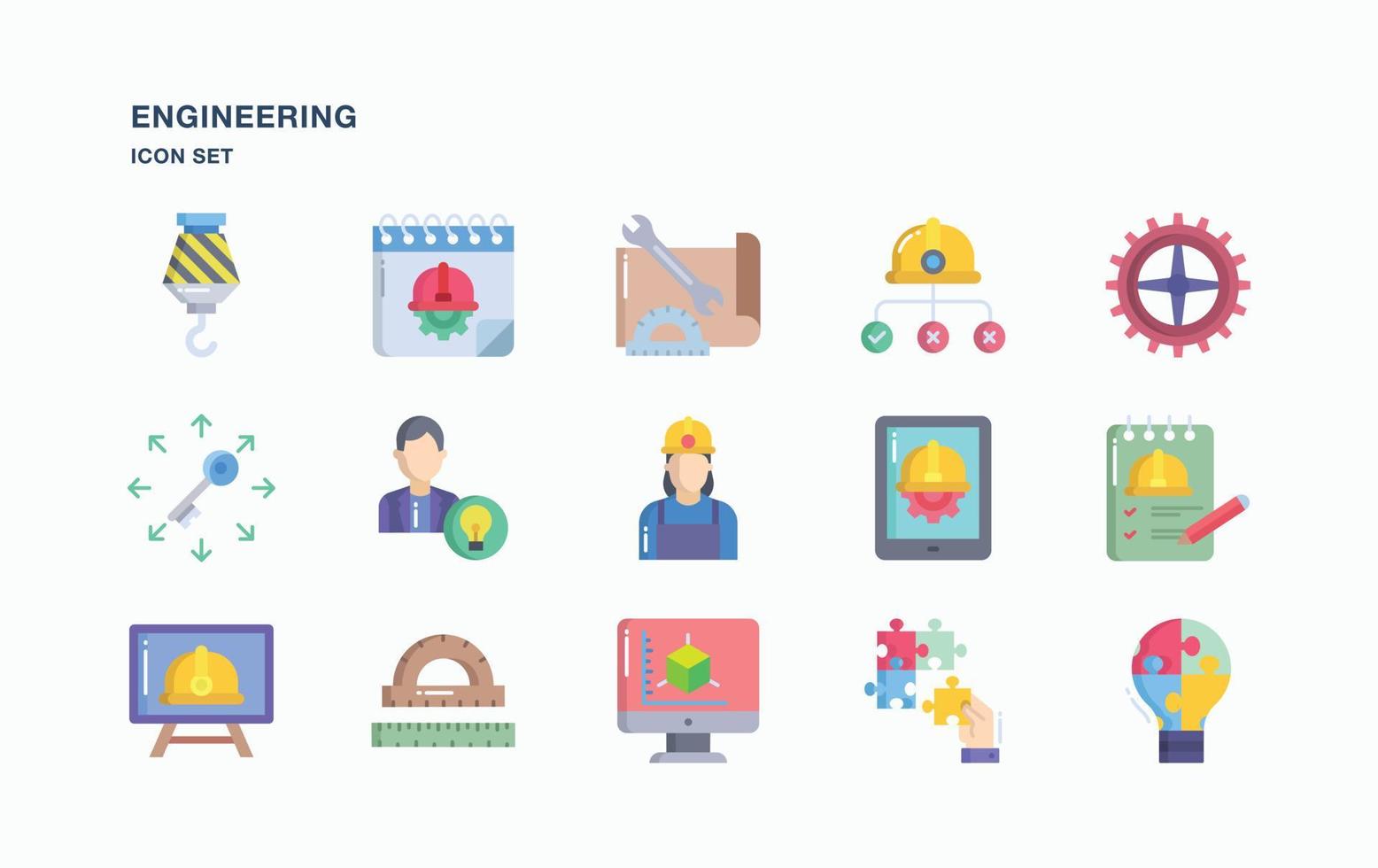 Engineering and services icon set vector