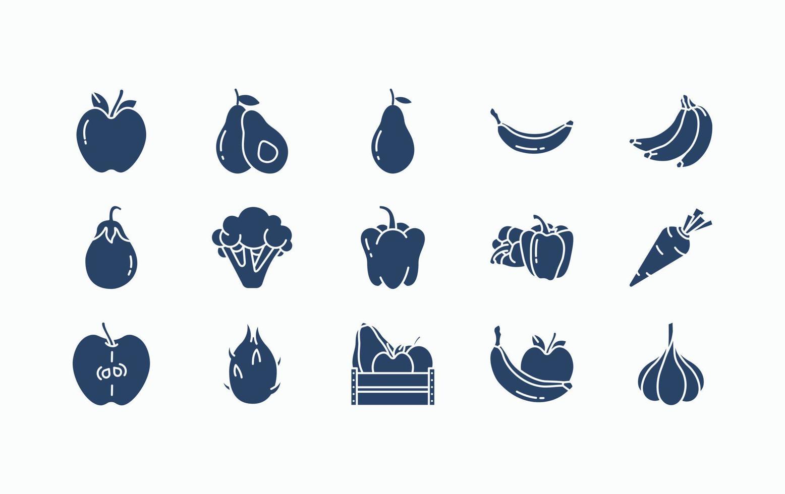Fruits and Vegetables icon set vector