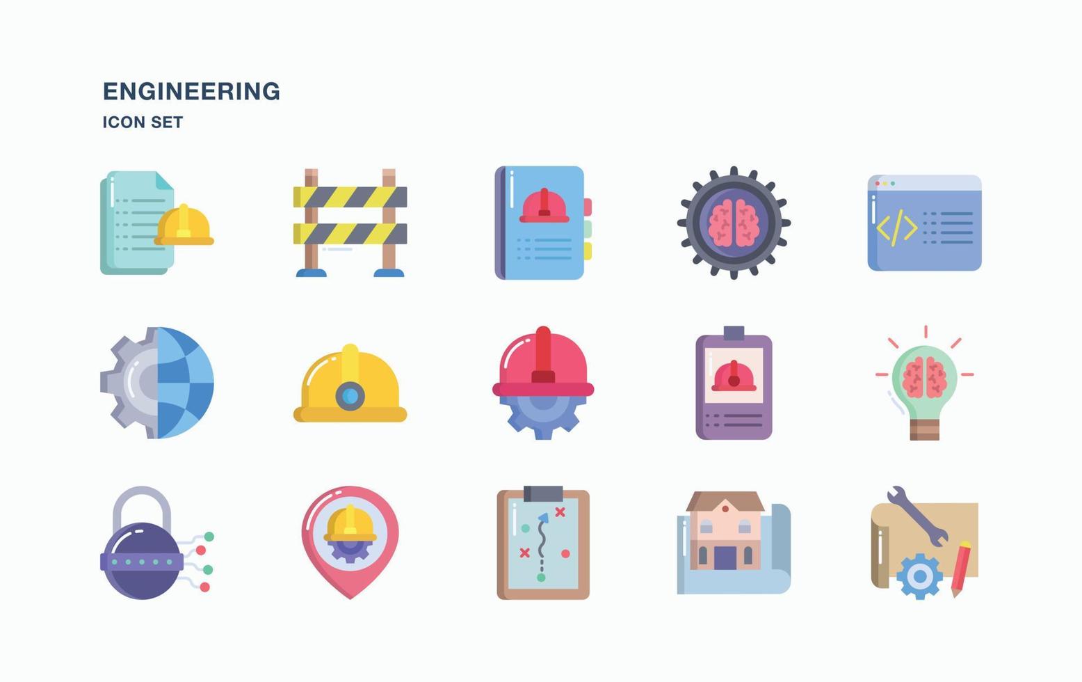 Engineering and services icon set vector