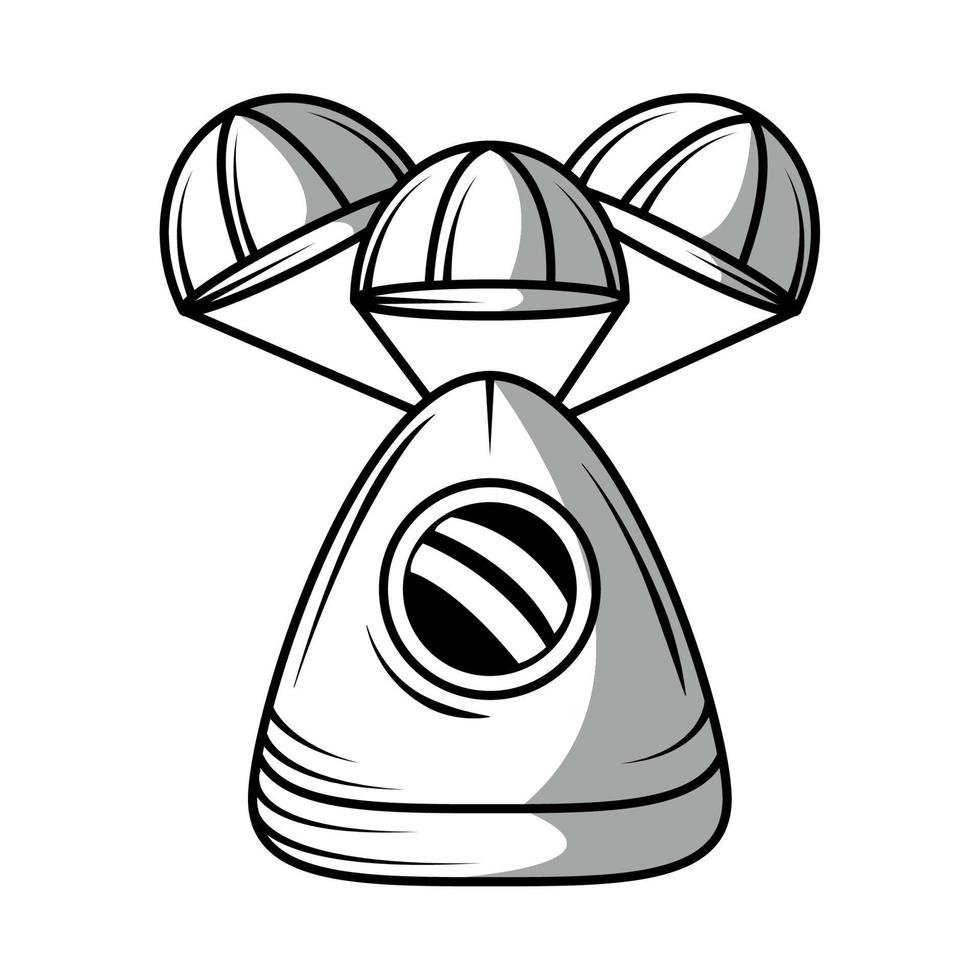 space ship with parachute vector