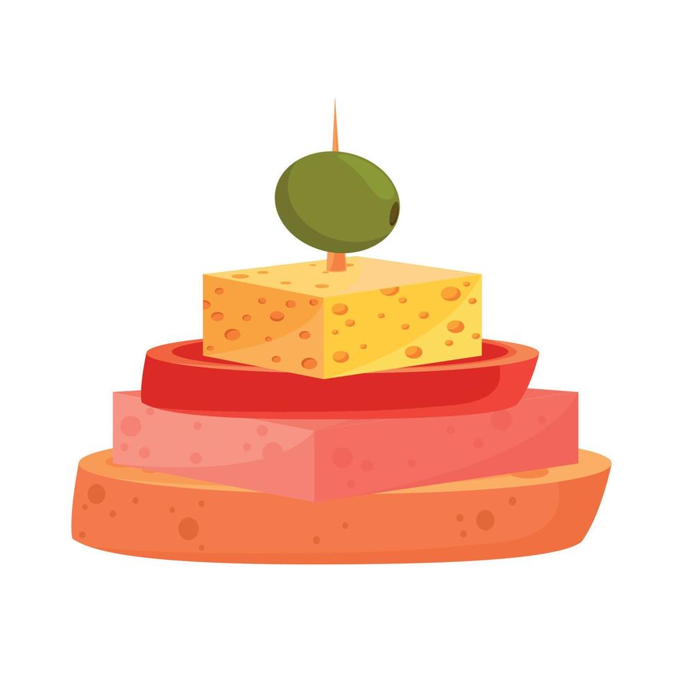 appetizer with ham icon vector