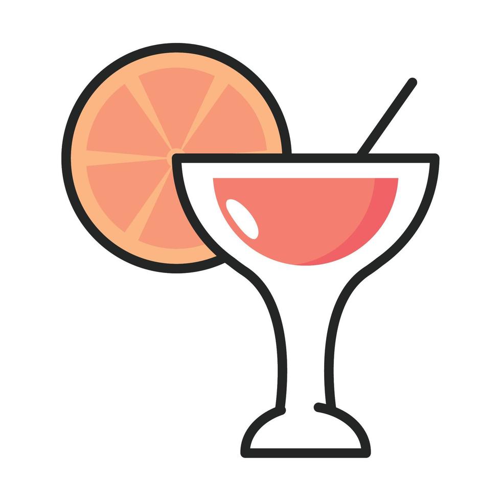 cocktail with fruit vector