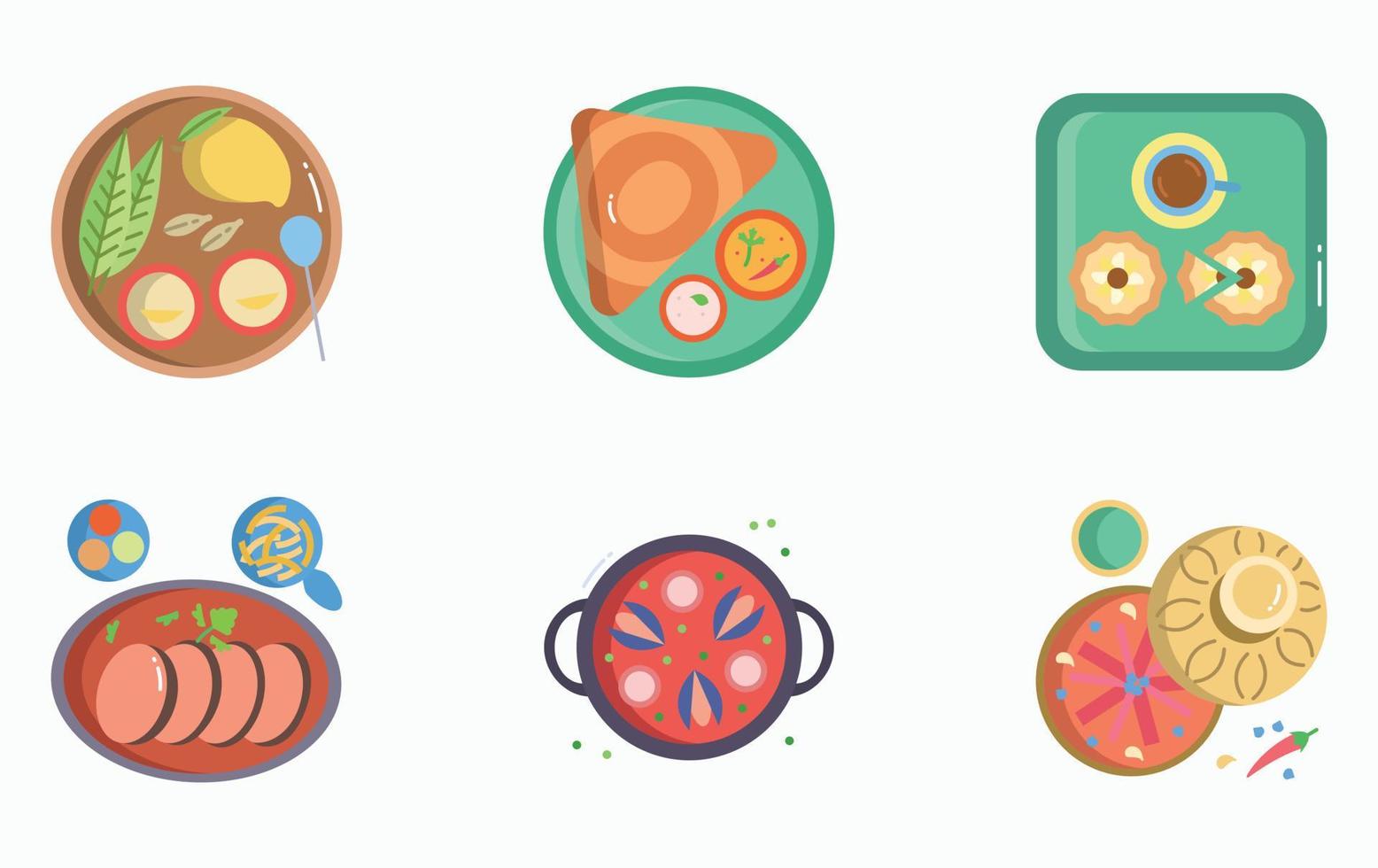 comida de restaurante y conjunto de iconos de alta cocina vector