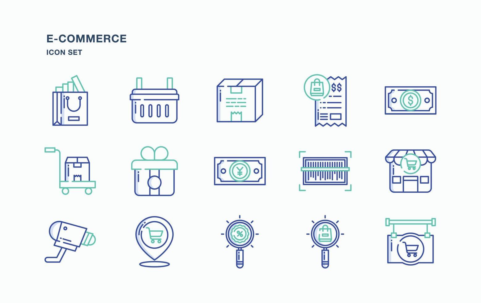 E-Commerce and online sale icon set vector