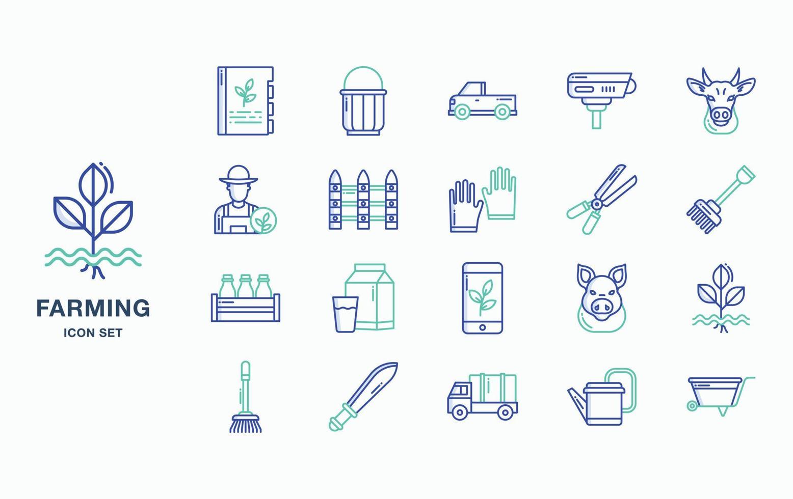 Farming and cultivation icon set vector