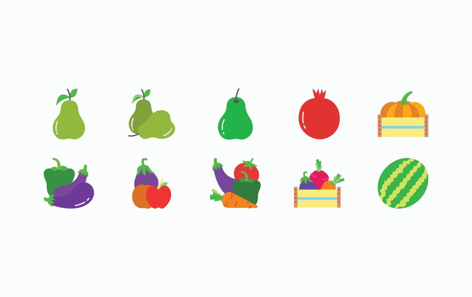 Fruits and Vegetables icon set vector