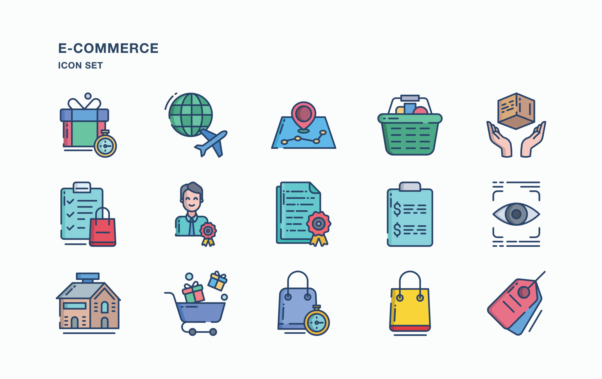E-Commerce and online shopping icon set 10793266 Vector Art at Vecteezy