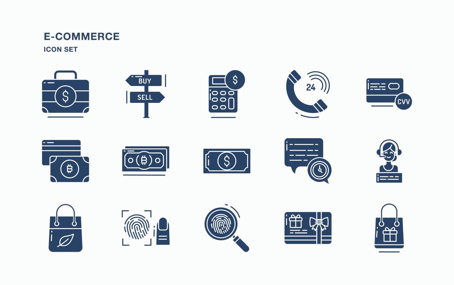 E-Commerce  and online shopping icon set vector