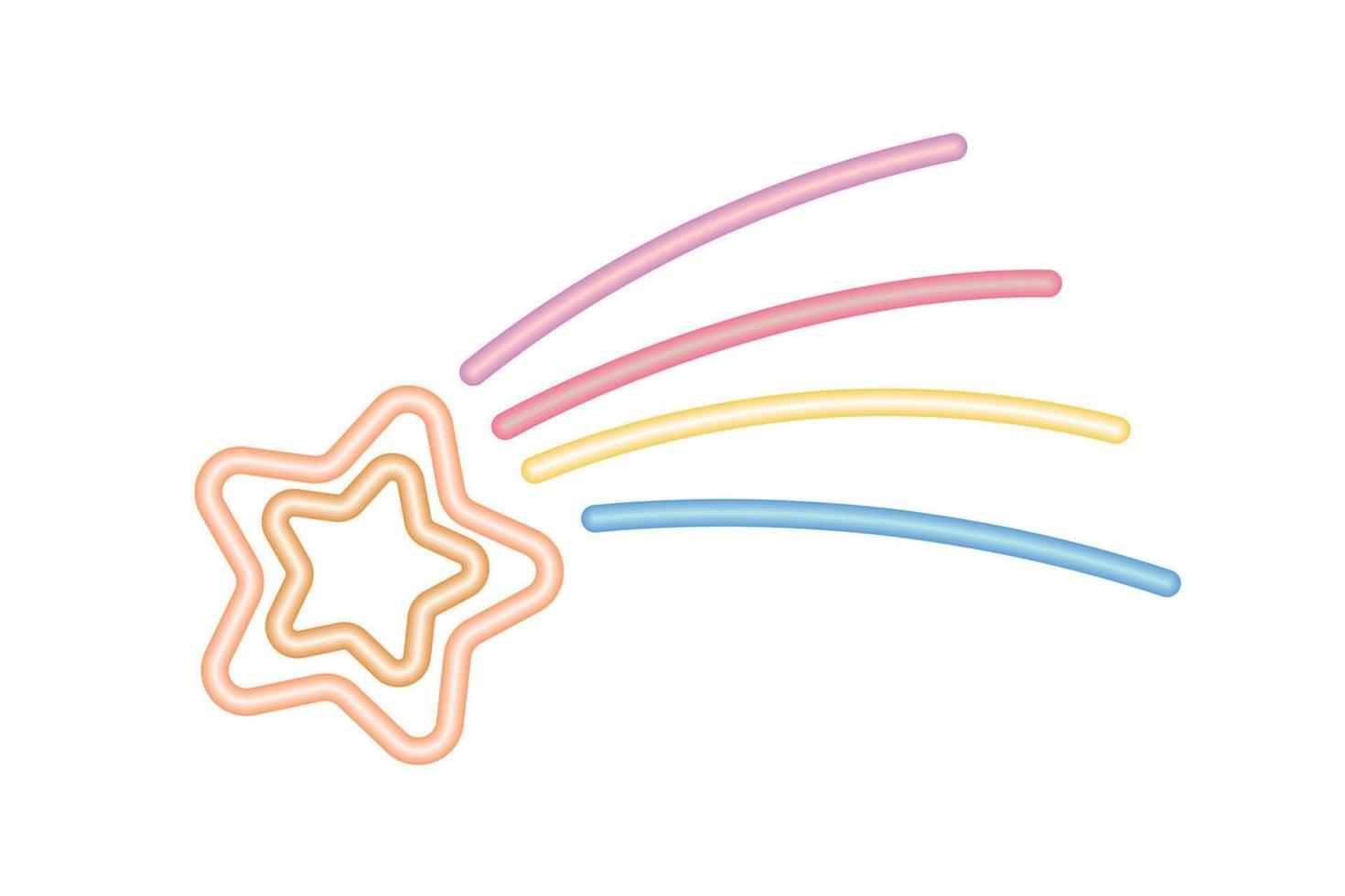 shotting star neon vector