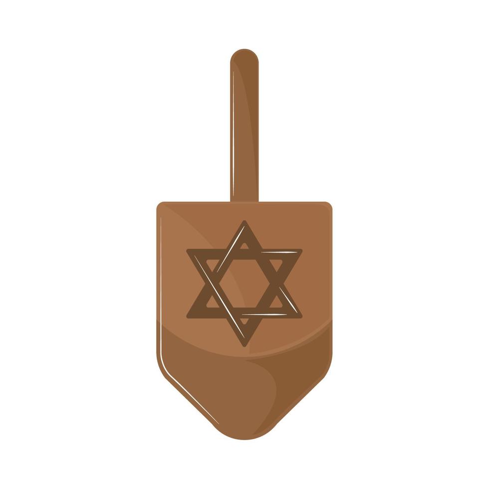 jewish wooden toy dreidel vector