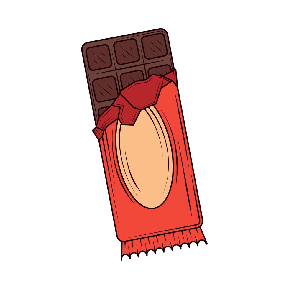 barra de chocolate con cacao vector