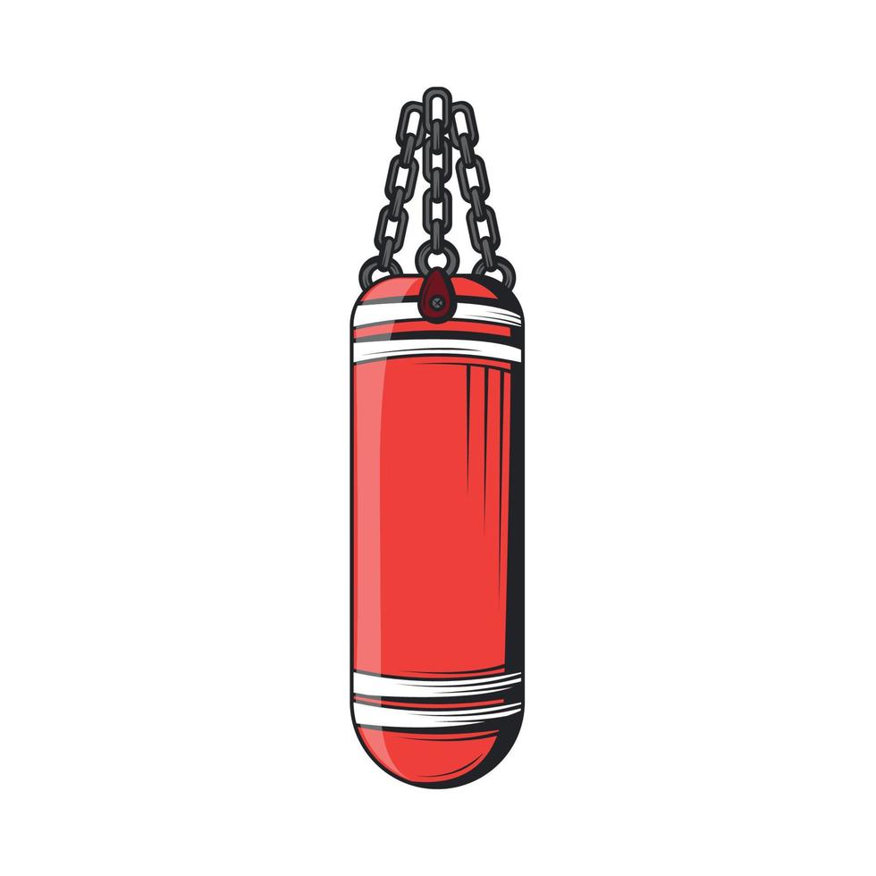 hanging boxing bag vector