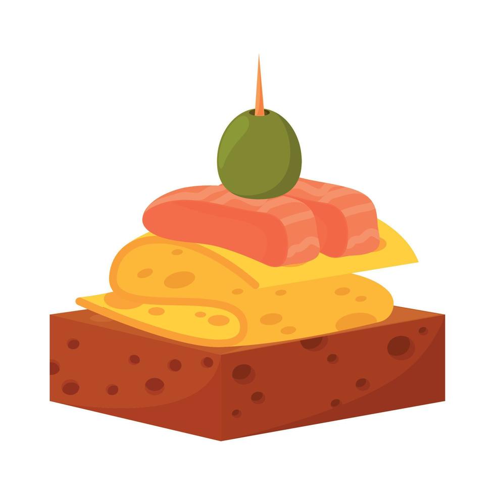 appetizer with fish icon vector