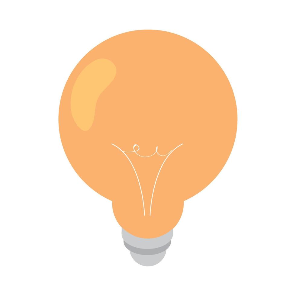 isometric light bulb vector