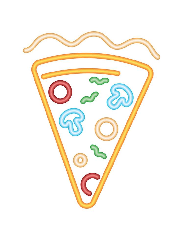 food pizza neon vector