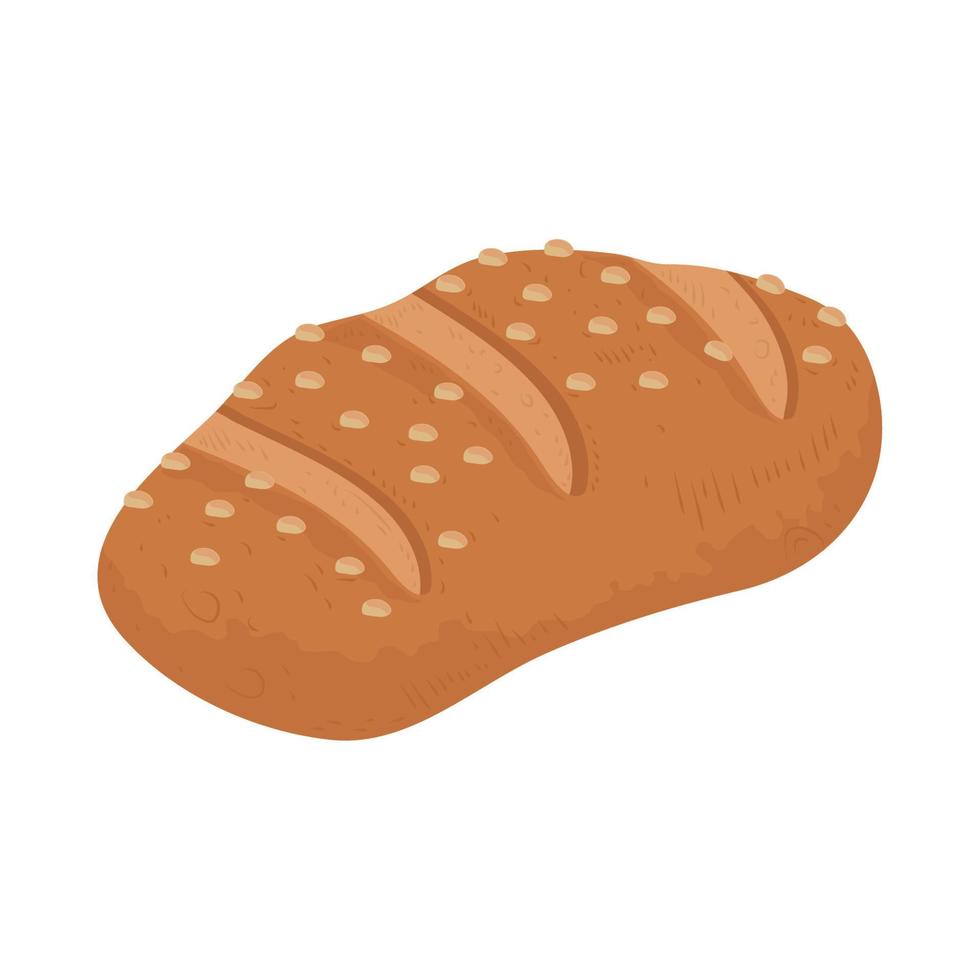 icono de pan con cereales vector