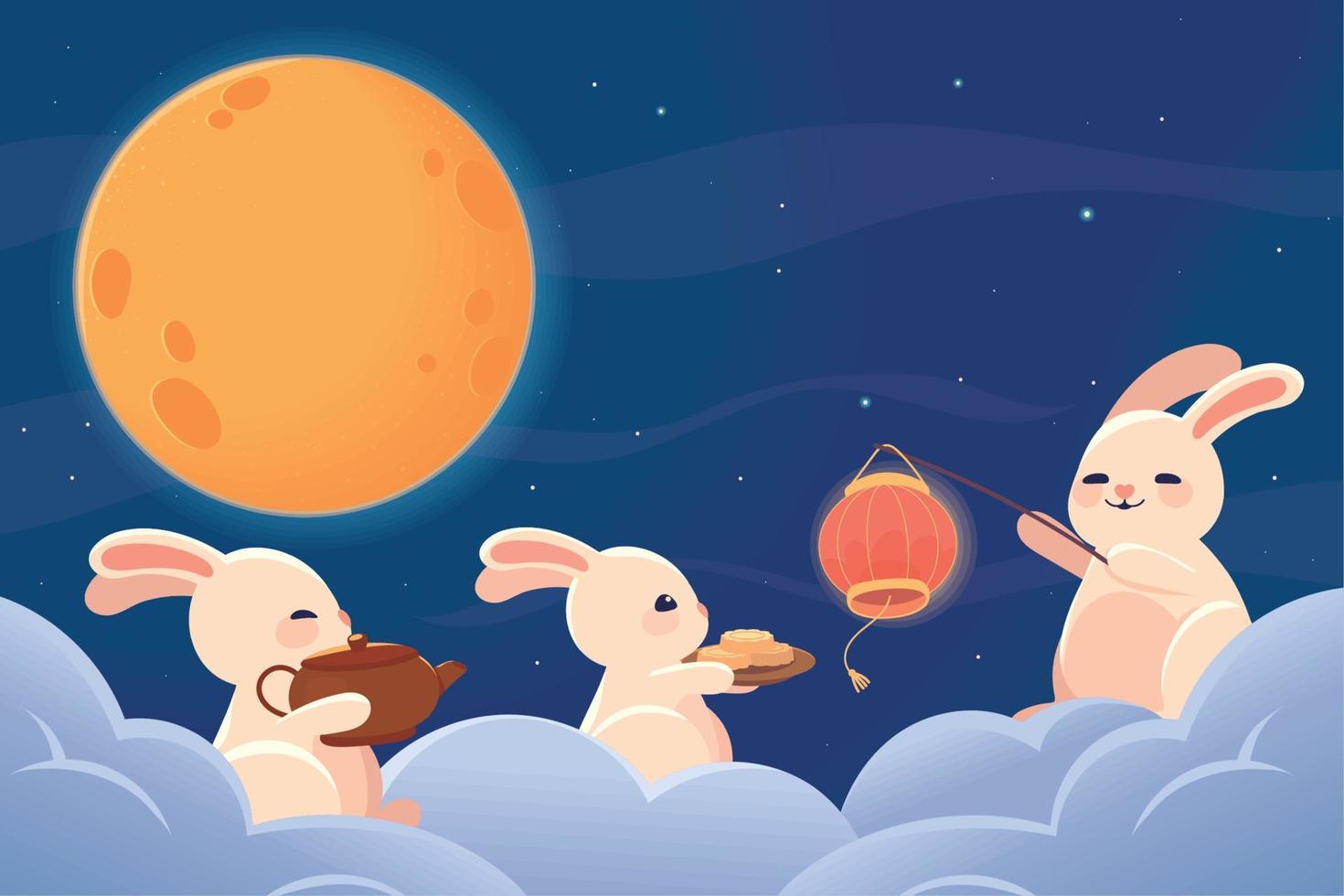 chinese moon festival vector