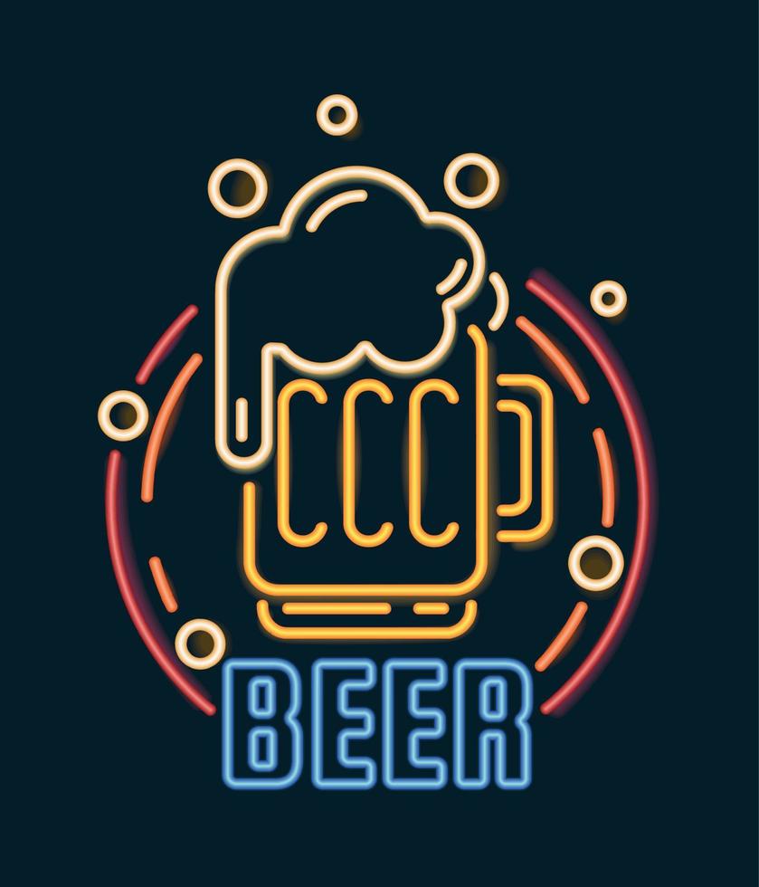 beer neon text vector