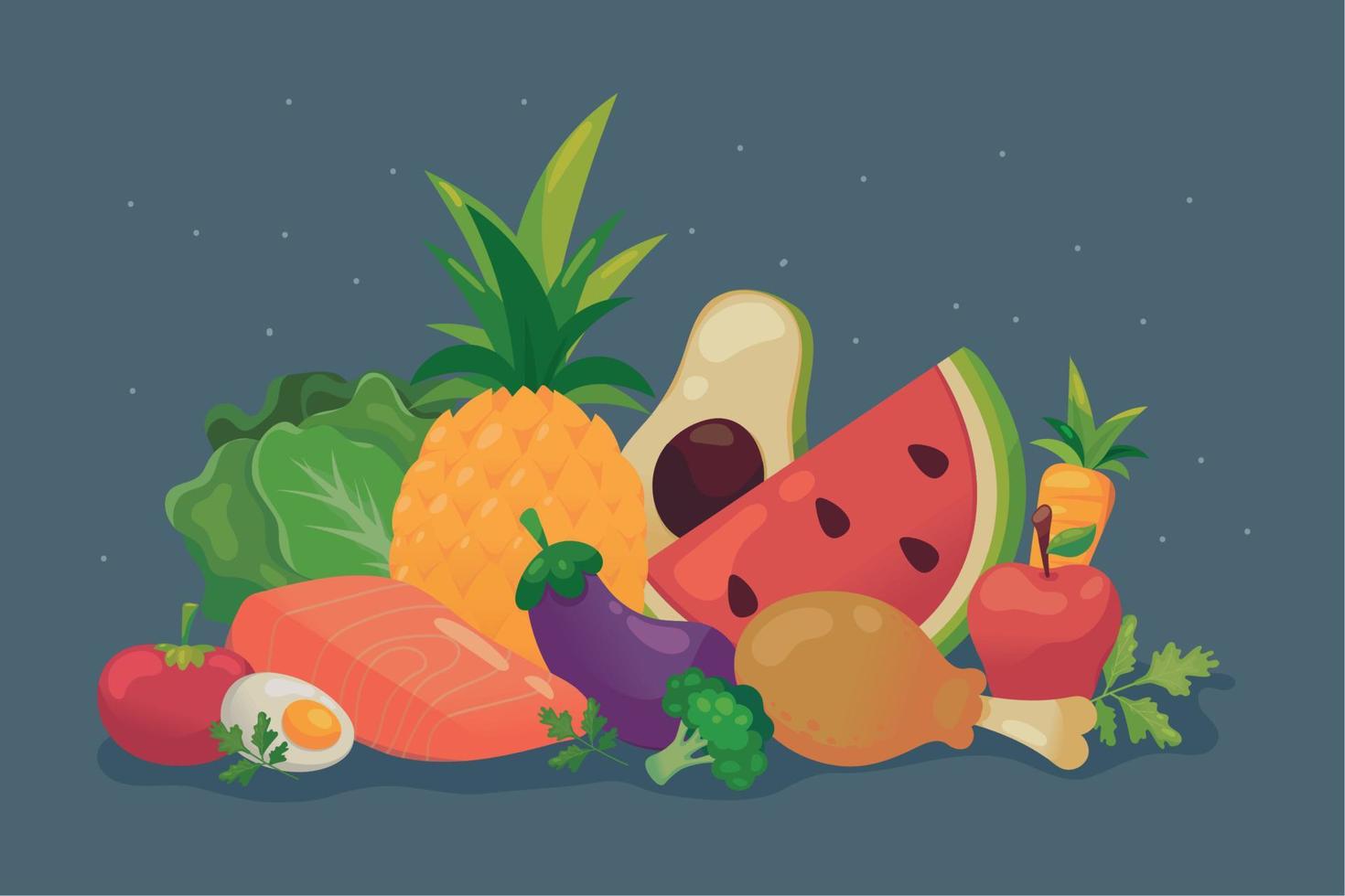 fruits and vegetables vector