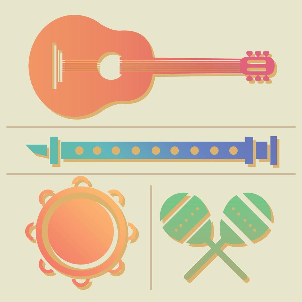 set of musical instruments vector