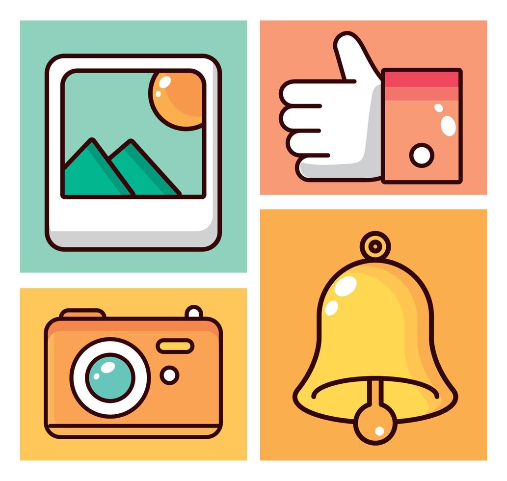 icons of social media vector