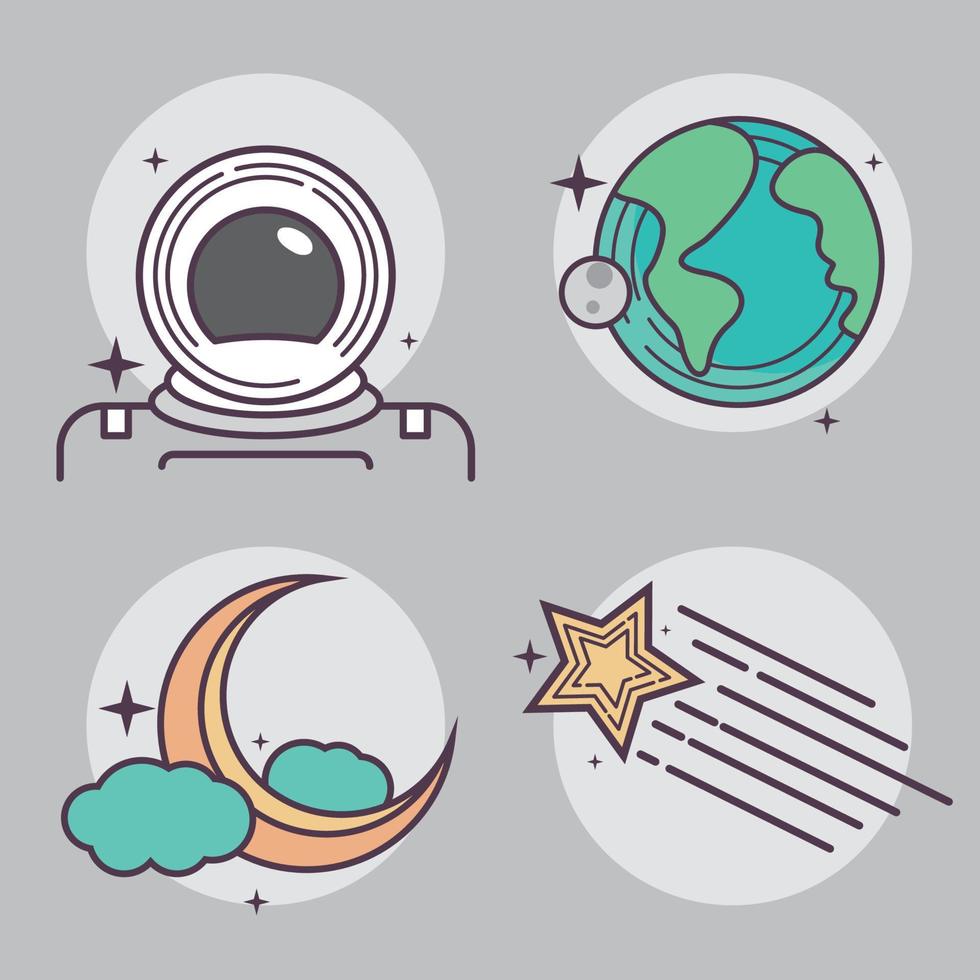 icons space galaxy vector