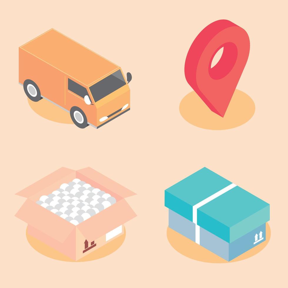 isometric worldwide delivery vector