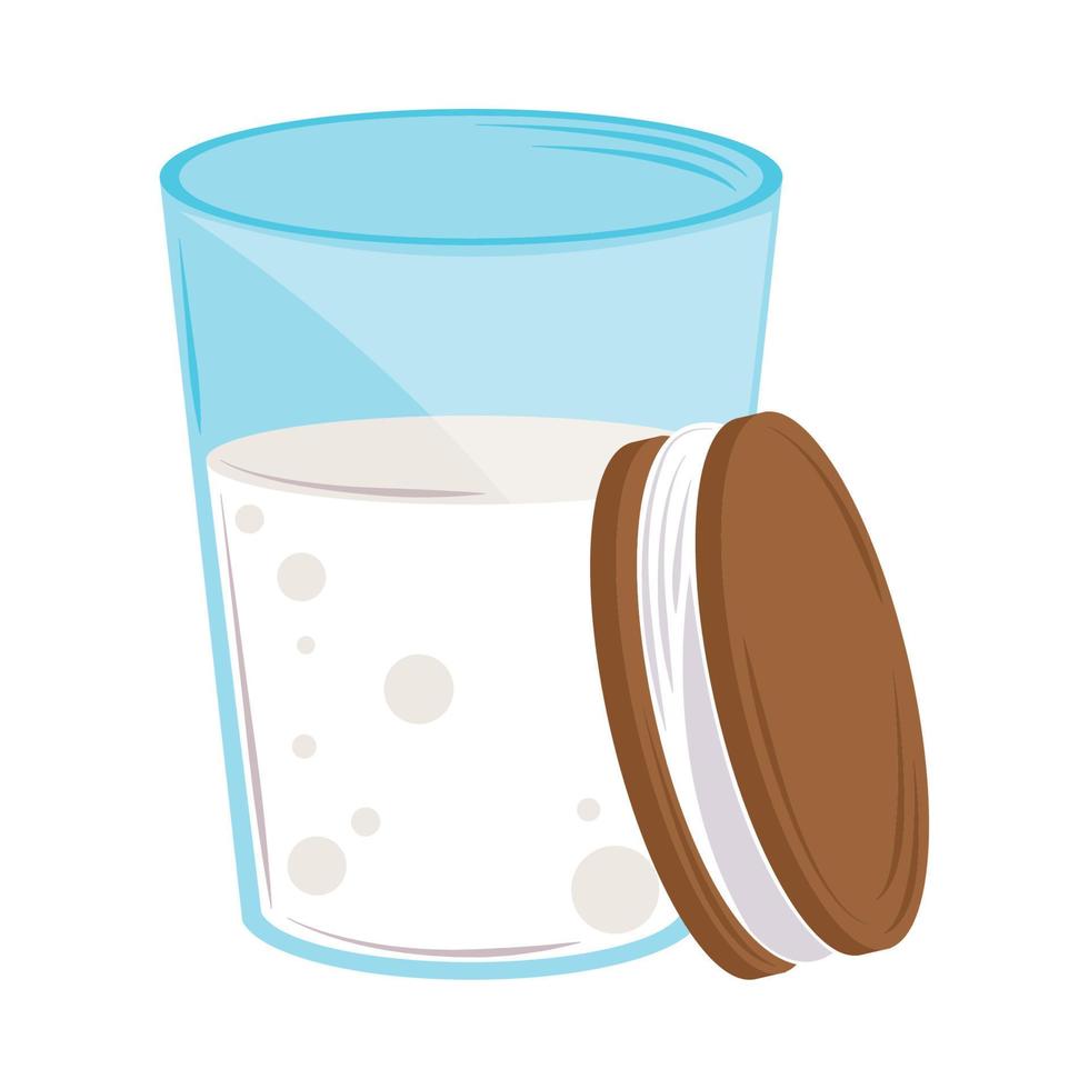 leche con galleta vector