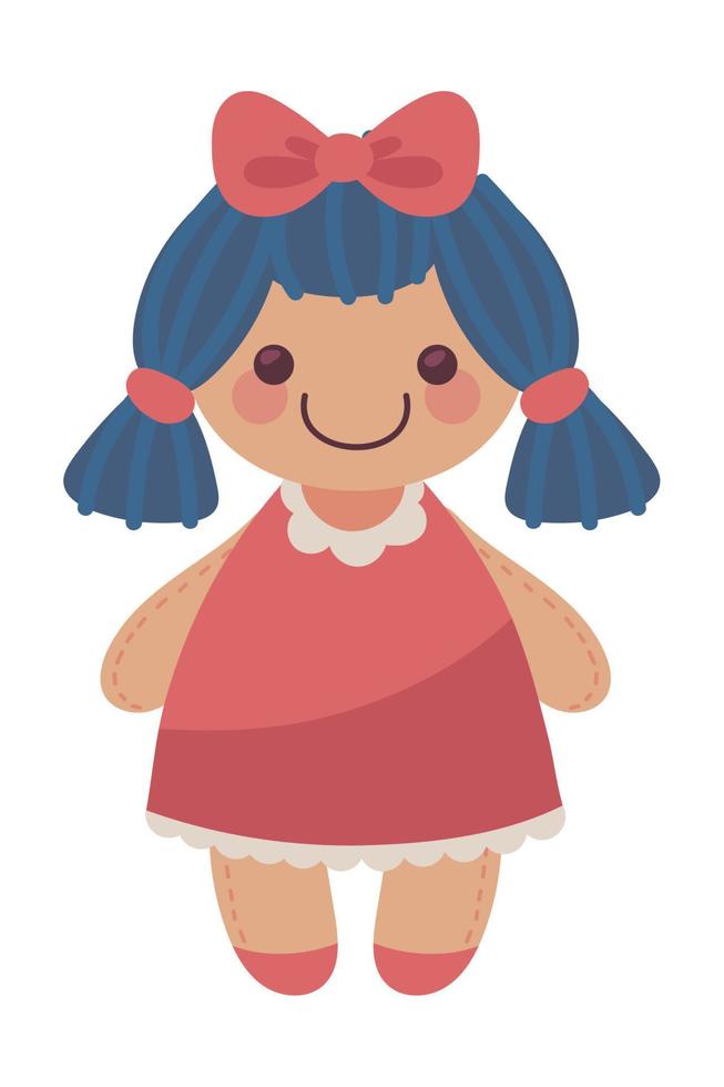 linda muñeca de peluche vector