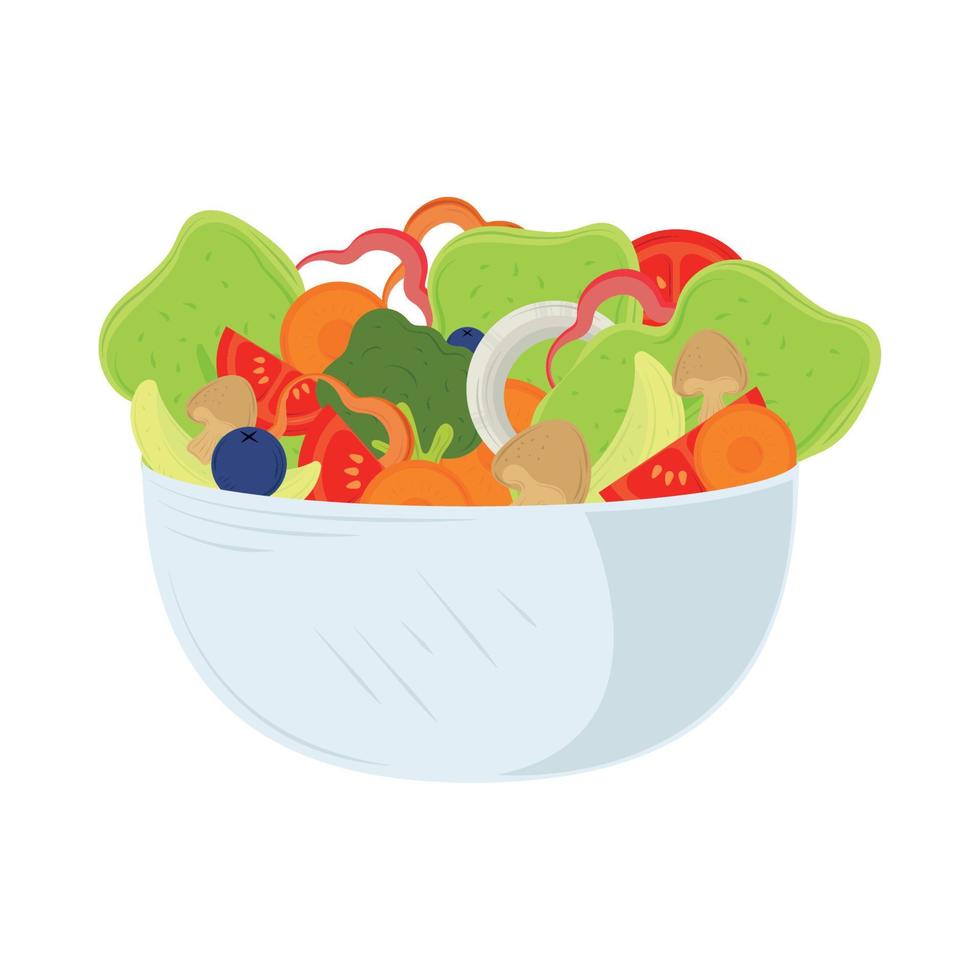 ensalada de alimentos saludables vector