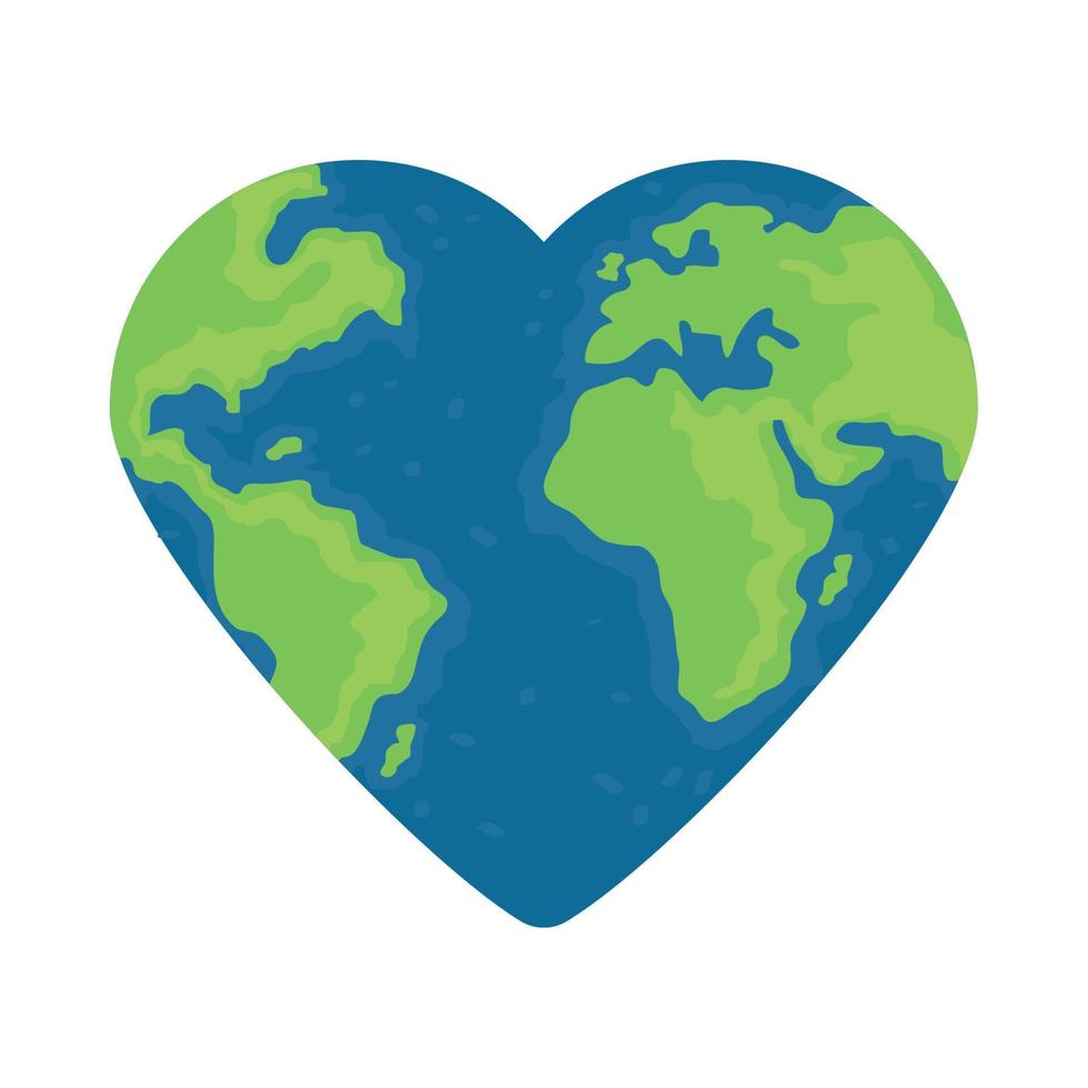 earth planet shaped heart vector