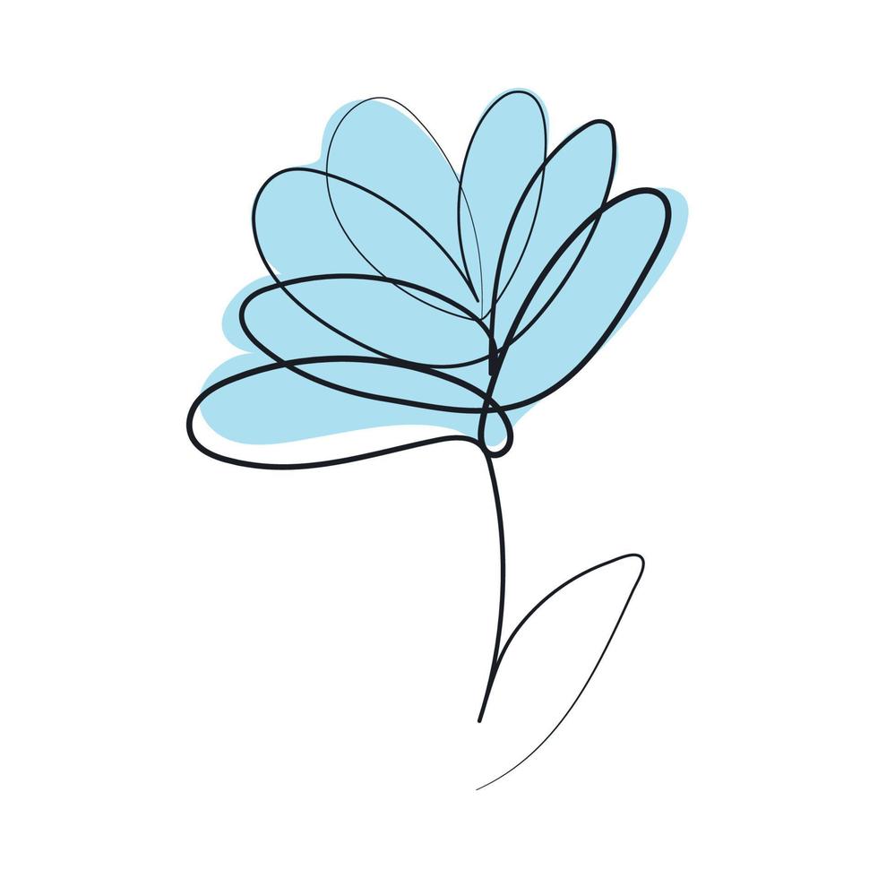 flower one line style vector