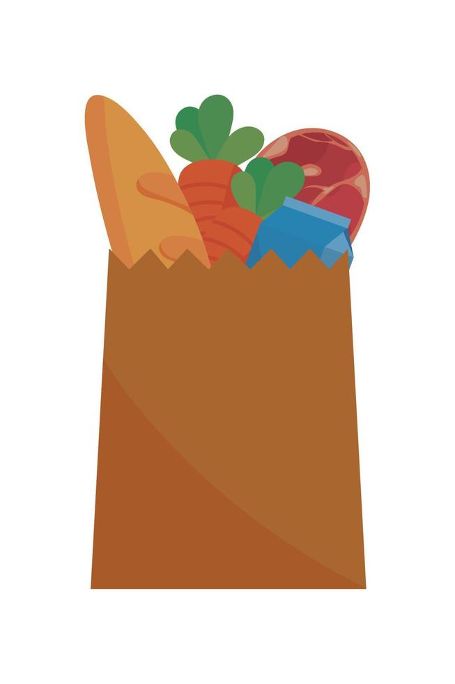 grocery bag with food vector