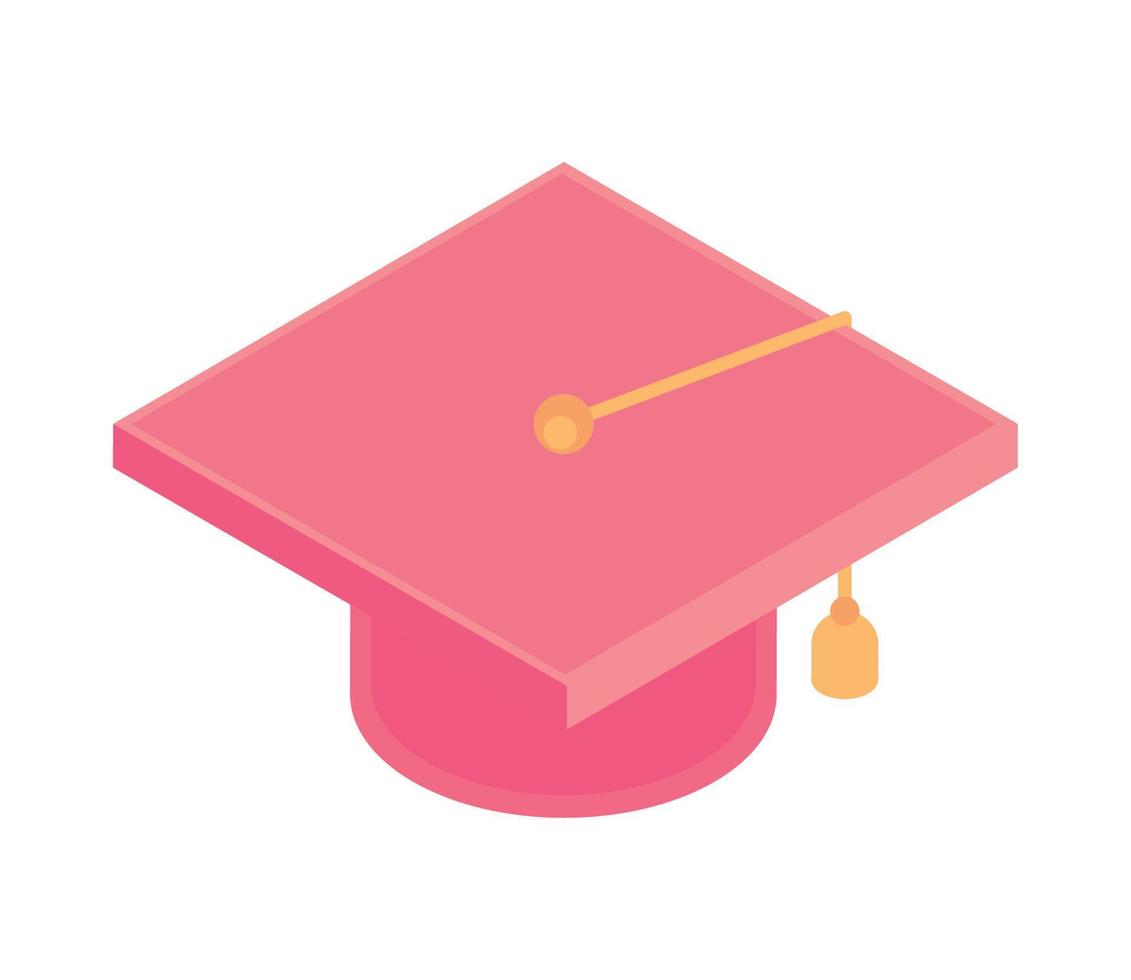 isometric graduation cap vector