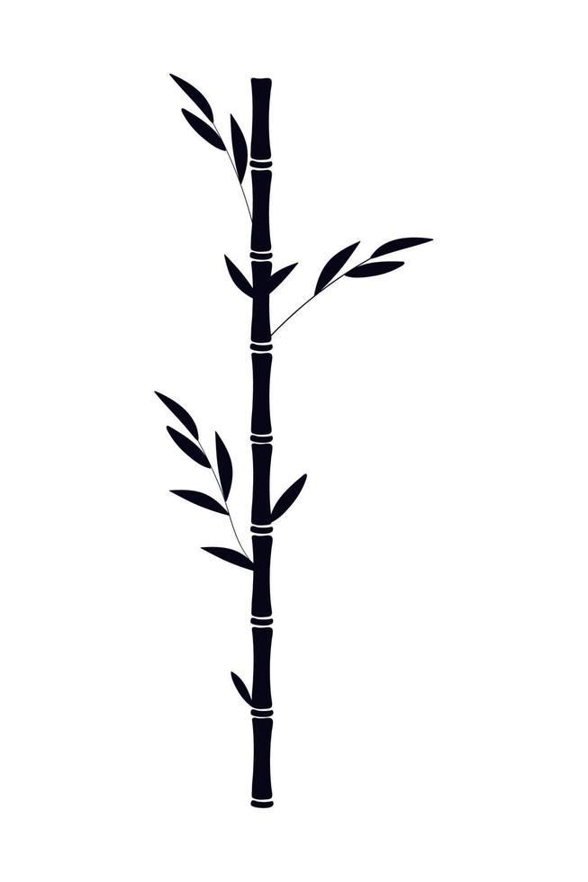 hojas de rama de bambú vector