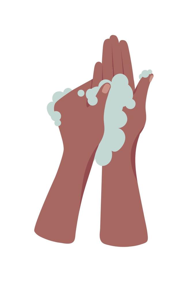 hand washing with foam vector