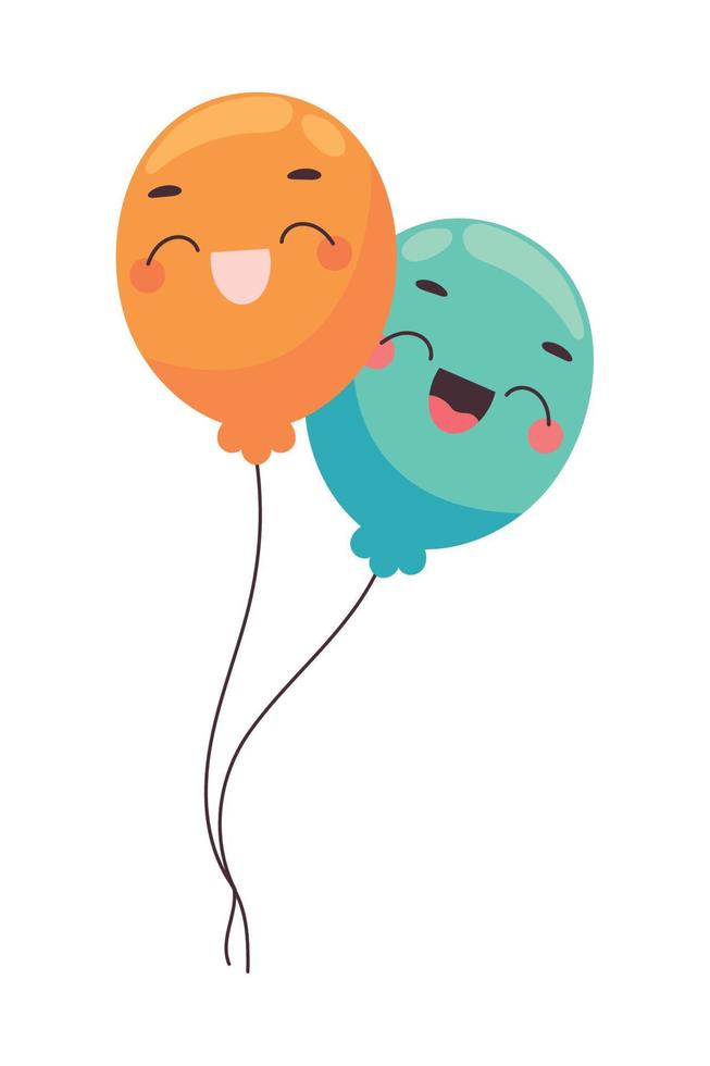 smile balloons celebration vector