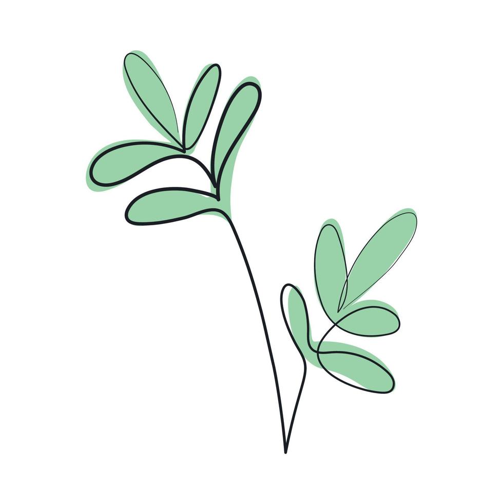 planta de dibujo de una línea vector